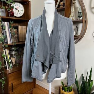 Stylish Blue/Grey Light Weight Jacket! Snaps!